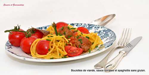 Spaghetti Sarrasin Quinoa aux boulettes de viande.