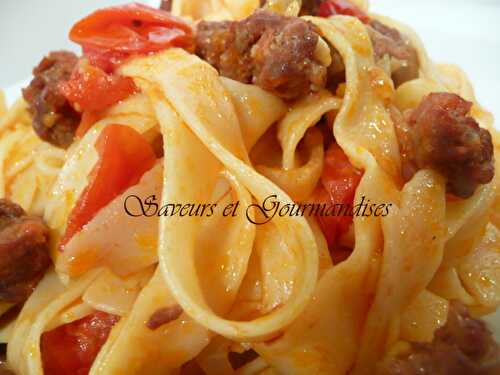 Tagliatelles Bolognaises à la Saucisse façon Gordon Ramsay.