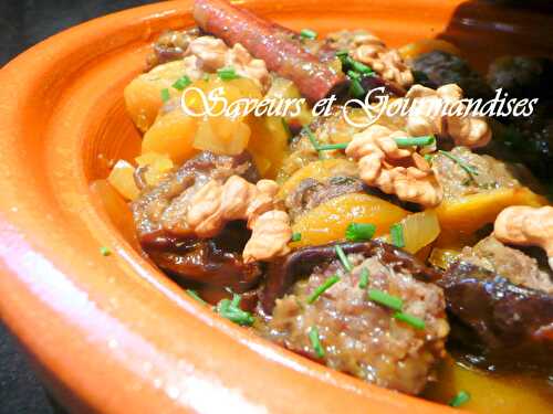 Tajine d’Abricots et de Pruneaux Farcis à la Kefta.