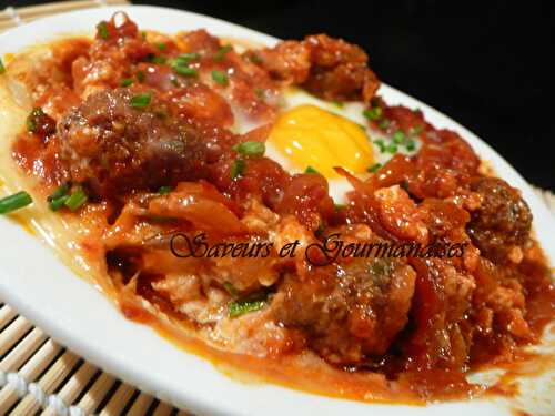 Tajine de kefta aux oeufs. طجين ألكفتة بألبيض