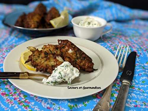 Beignets de courgettes et Manouri d'Ottolenghi.