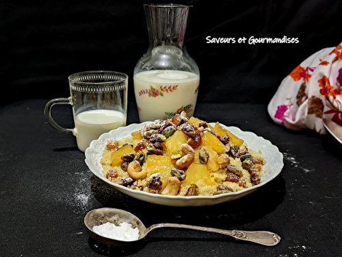 Mesfouf, couscous aux fruits caramélisés (version revisitée très facile à réaliser).