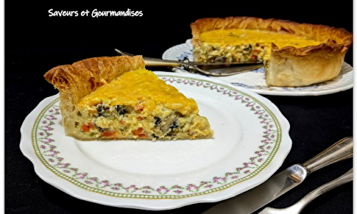 Quiche  aux légumes et fromages.