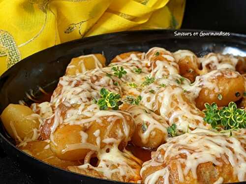 Poulet aux pommes de terre grenaille et fromage