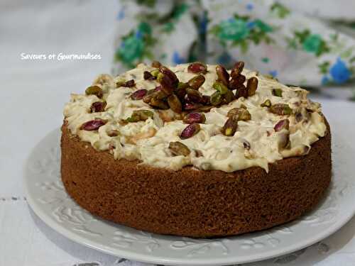 Gâteau aux pistaches caramélisées.