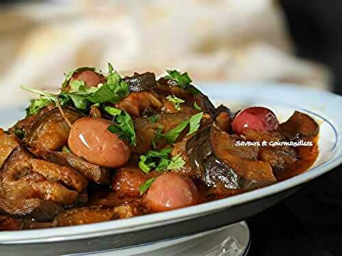 Tajine d'aubergines confites, version végétarienne.