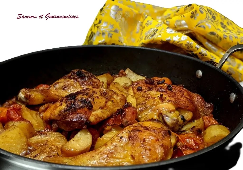 Poulet et pommes de terre rôtis au vinaigre balsamique