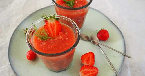 GASPACHO AUX FRAISES, TOMATES ET AU FENOUIL