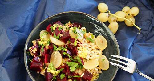 RISOTTO D’AVOINE AUX BETTERAVES ET RAISINS