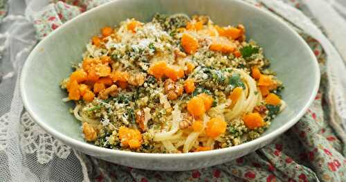 SPAGHETTI AU PESTO DE NOIX ET PATATE DOUCE