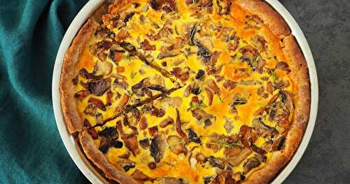 TARTE AUX CHAMPIGNONS À LA FARINE DE CHÂTAIGNE