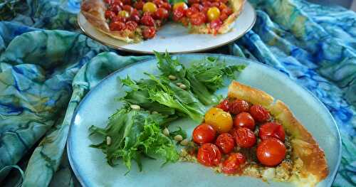 .TARTE AU PESTO PERSIL- BASILIC ET TOMATES CERISE