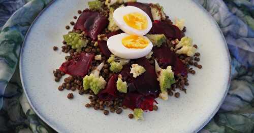 SALADE DE LENTILLES ET CHOU ROMANESCO