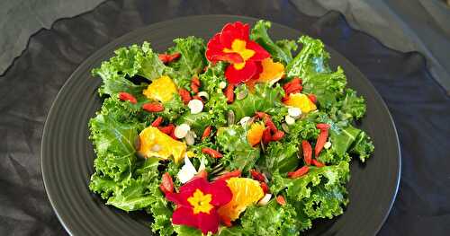 SALADE DE CHOU KALE AUX ORANGES ET BAIES DE GOJI