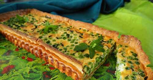 TARTE AUX PETITS POIS, CHÈVRE ET MENTHE