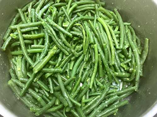 Haricots verts frais au beurre fondu