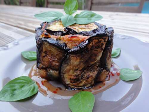 Charlotte d’aubergines au chèvre frais