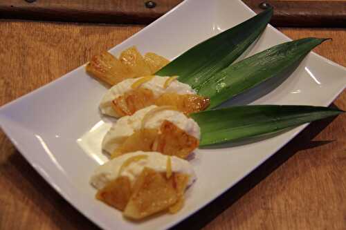 Chaud-froid Ananas flambé et mousse mascarpone