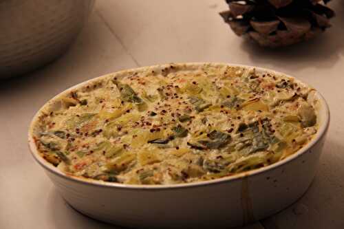 Gratin de poireau à la moutarde à l’ancienne