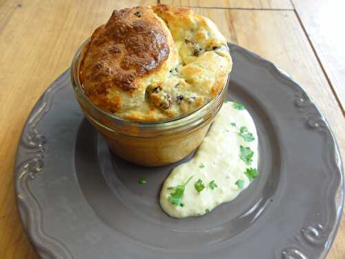 Soufflé champignons à la crème d’ail