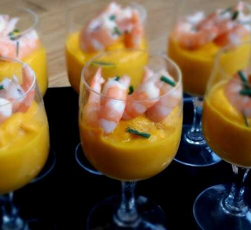 Verrine crevettes et carottes au lait de coco