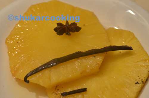 Ananas  rôtis au miel vanille et étoile de badiane