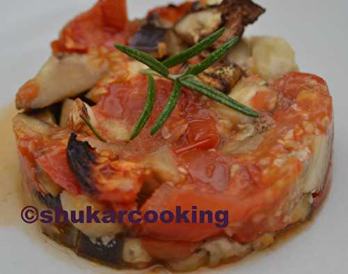 Aubergines et tomates au tahina - Shukar Cooking