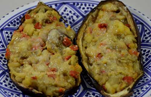 Aubergines farcies au chorizo