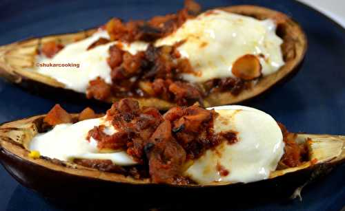 Aubergines farcies aux œufs