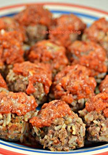 Boulettes bœuf et riz à la sauce tomate