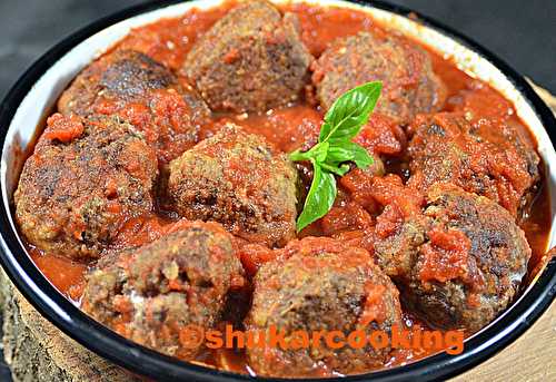 Boulettes bœuf jambon Serrano à la sauce tomate