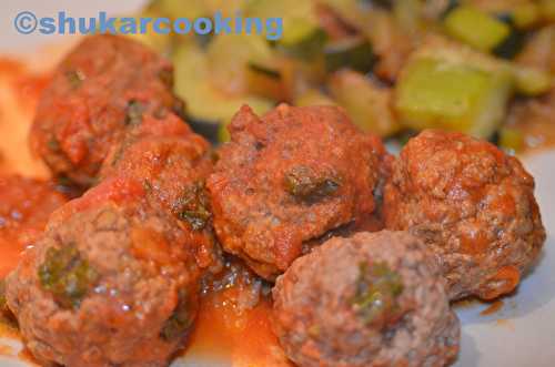 Boulettes de bœuf coriandre gingembre cumin et tomates