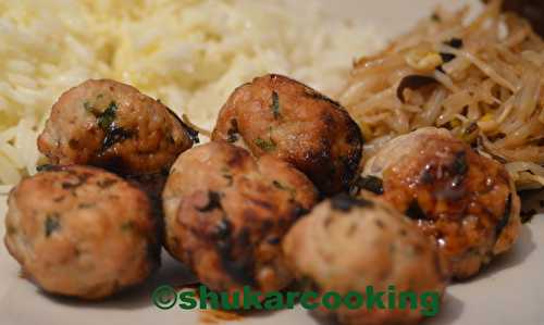 Boulettes de porc aux accents asiatiques.