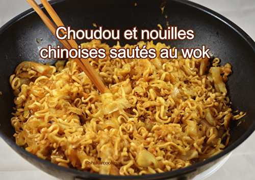 Choudou et nouilles chinoises sautés au wok