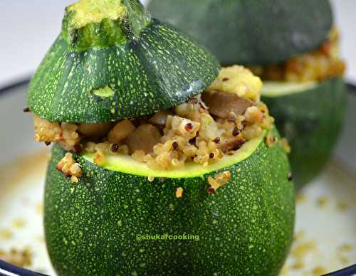 Courgettes farcies au quinoa et tofu