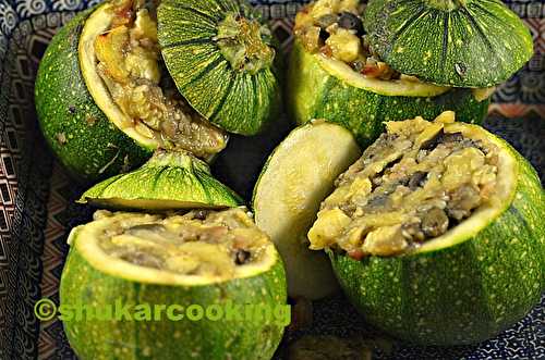 Courgettes farcies végétariennes aux aubergines