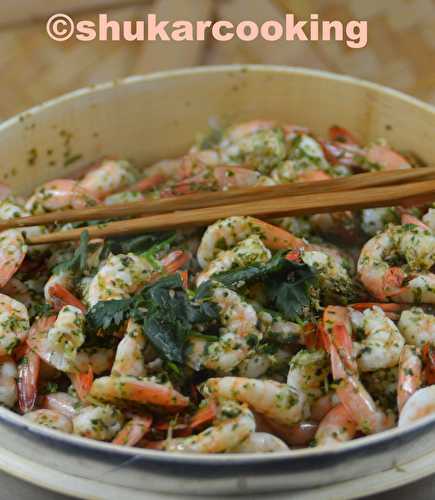 Crevettes cambodgiennes vapeur - Shukar Cooking
