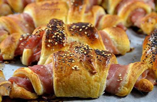 Croissants salés au bacon et fromage de chèvre