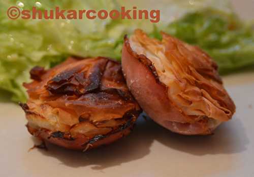 Croustillant Filo, fondant au roquefort et douceur de poireaux