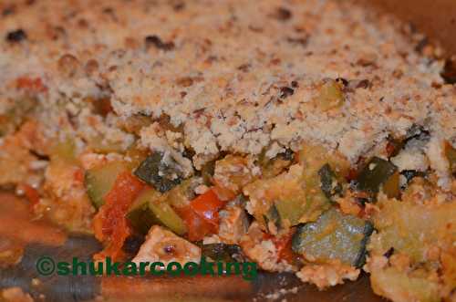 Crumble de légumes et volaille