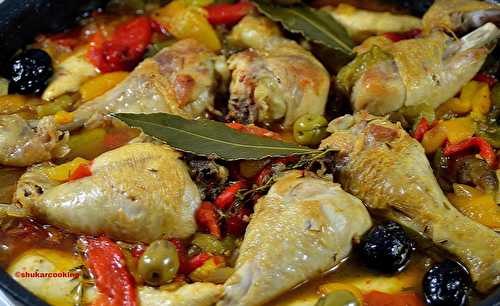 Cuisses de poulet aux poivrons grillés - Shukar Cooking