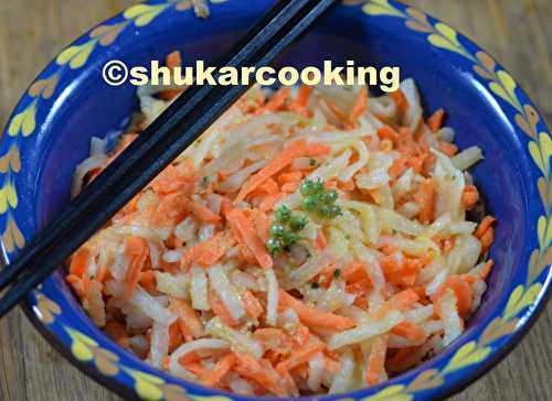 Daïkon (radis blanc) et carottes râpés à la thaïlandaise - Shukar Cooking