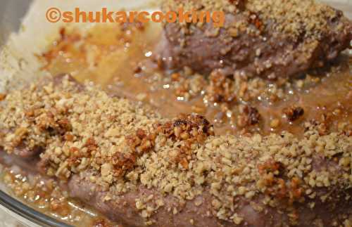 Filet mignon au miel en croûte de noix - Shukar Cooking