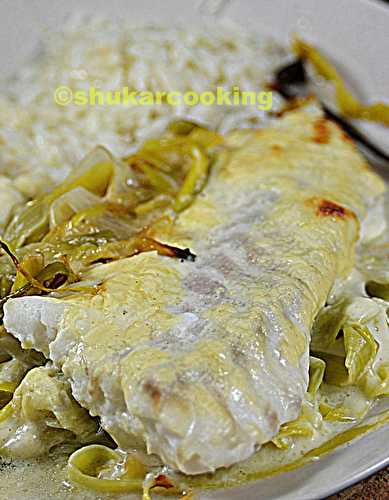 Filets de poisson et poireaux à la crème de comté