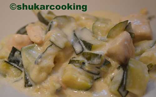Fricassé de poulet à la crème de courgettes - Shukar Cooking