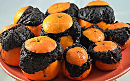 Gâteau au chocolat cuit dans une orange ou clémentine