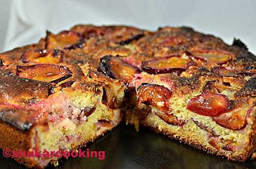 Gâteau aux quetsches, sans beurre, sans sucre