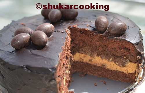 Gâteau chocolat, mousses aux caramel et chocolat. - Shukar Cooking