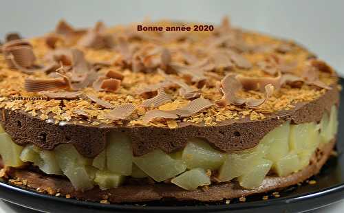 Gâteau crousti-fondant chocolat-poire