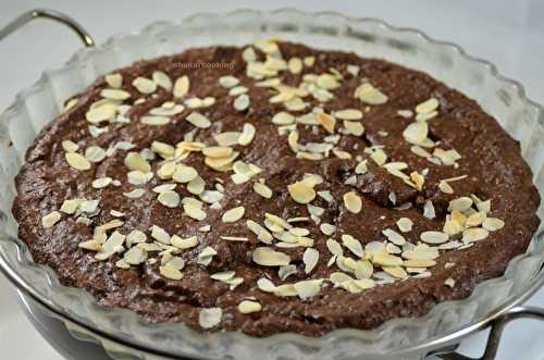 Gâteau fondant au chocolat, amande et huile d'olive, sans gluten, sans beurre.